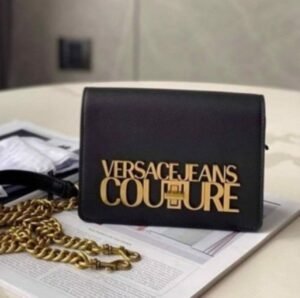 Versace Couture Saffiano Lock Crossbody Bag With Double Box & Dust Bag & Bill