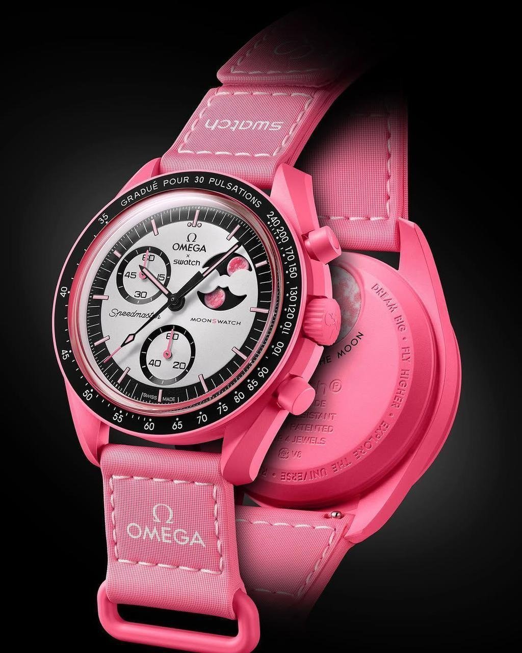 OMEGA X SWATCH MISSION TO MOON PINK WATCH PRIMIUM QUALITY - Image 6