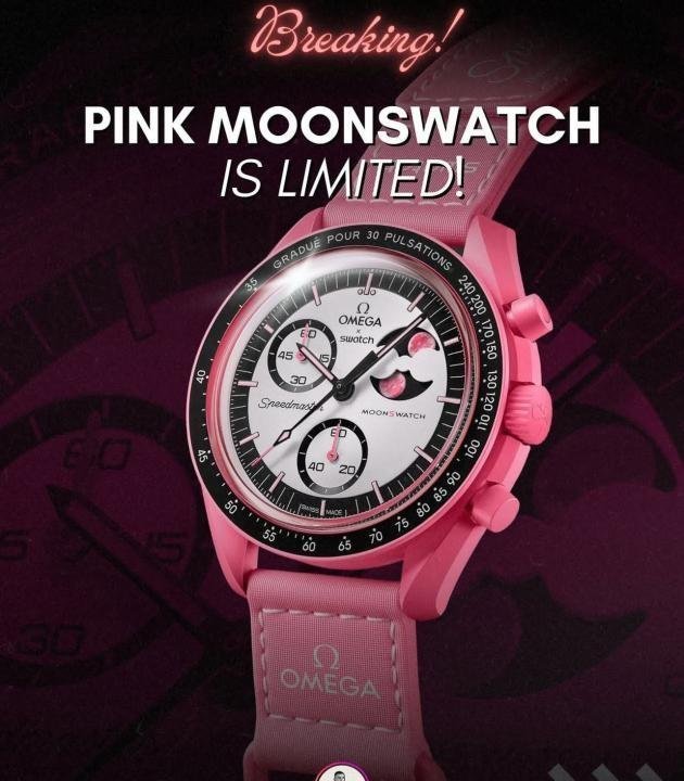 OMEGA X SWATCH MISSION TO MOON PINK WATCH PRIMIUM QUALITY - Image 3