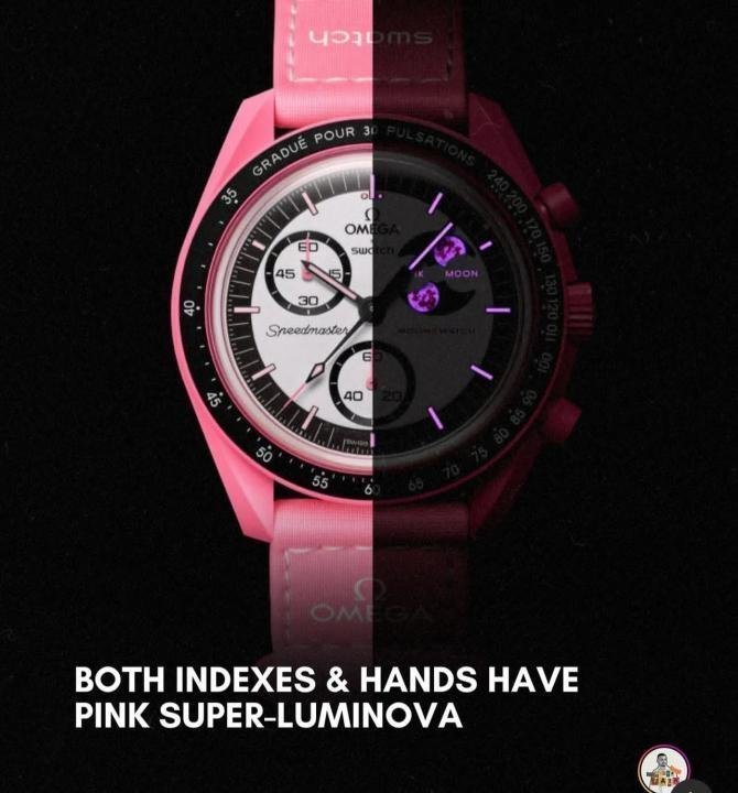 OMEGA X SWATCH MISSION TO MOON PINK WATCH PRIMIUM QUALITY - Image 4
