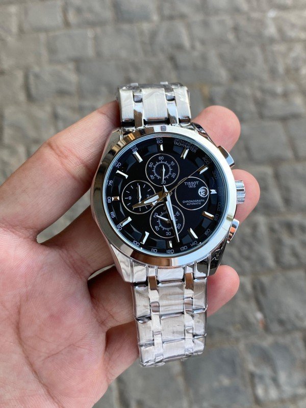 TISSOT 1853 PRIMIUM QUALITY SILVER-BLACK METAL WATCH' - Image 2