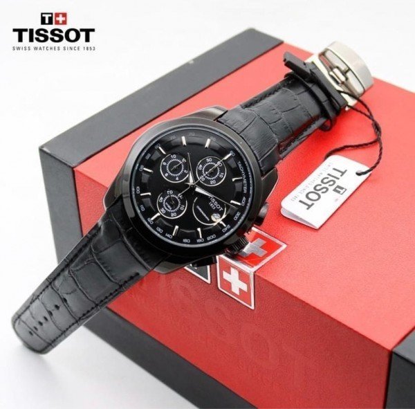 TISSOT 1853 PRIMIUM QUALITY FULL BLACK LEATHER WATCH' - Image 2