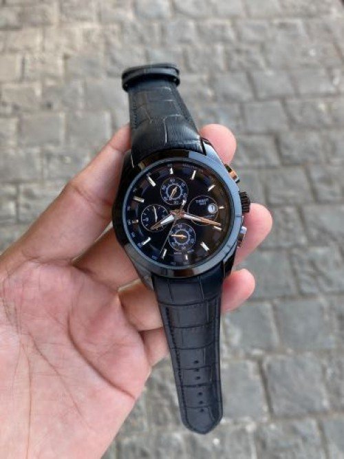 TISSOT 1853 PRIMIUM QUALITY FULL BLACK LEATHER WATCH' - Image 4