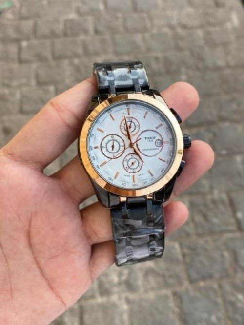 TISSOT 1853 PRIMIUM QUALITY BLACK-WHITE METAL WATCH' - Image 2