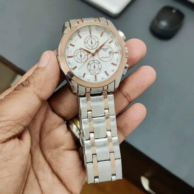 TISSOT 1853 PRIMIUM QUALITY DUAL TON WHITE METAL WATCH' - Image 4