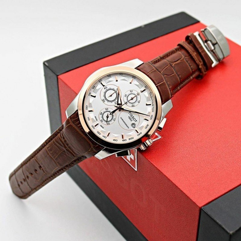 TISSOT 1853 PRIMIUM QUALITY BROWN-BROWN LEATHER WATCH' - Image 3