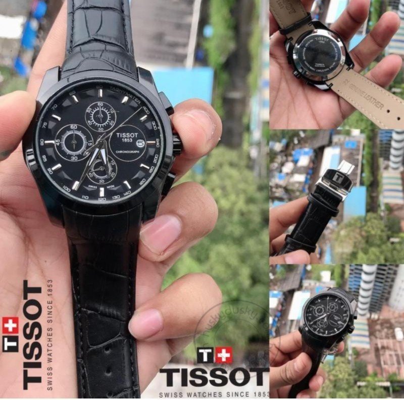 TISSOT 1853 PRIMIUM QUALITY FULL BLACK LEATHER WATCH' - Image 3
