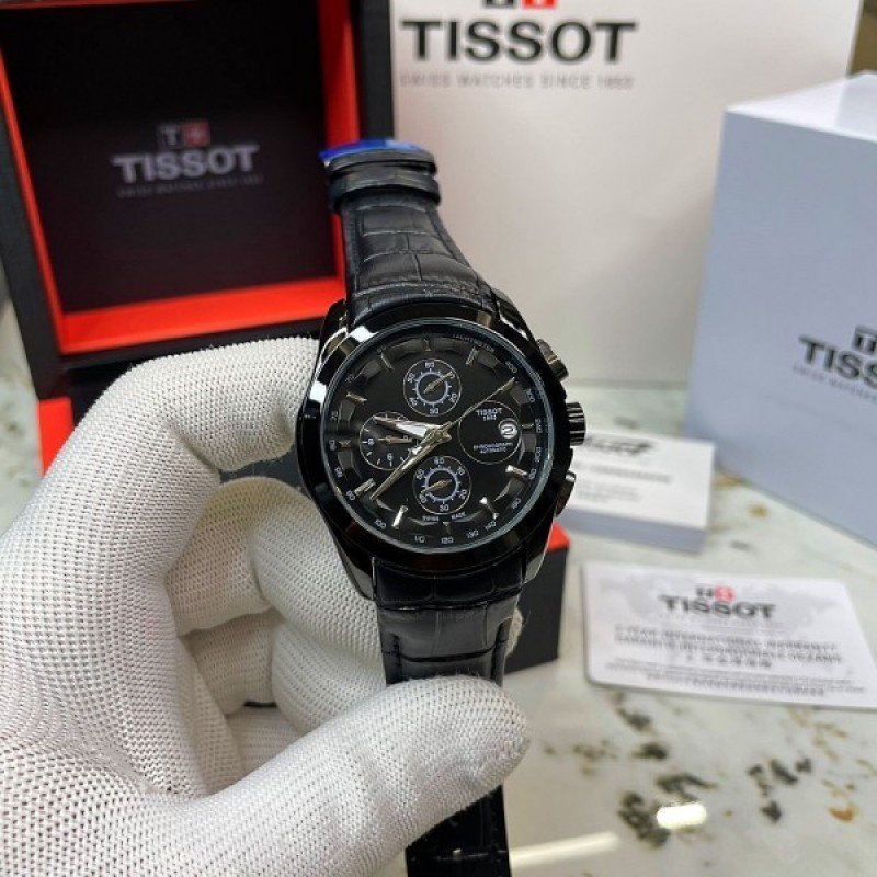 TISSOT 1853 PRIMIUM QUALITY FULL BLACK LEATHER WATCH' - Image 5