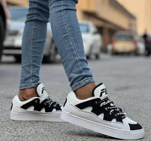 Branded FLA Running Shoes For Mens White Black - Image 3