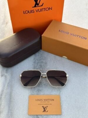 Branded Lv Gold Brown Sunglasses FT