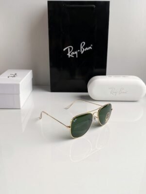 Branded Rb Gold Green Aviator Sunglasses