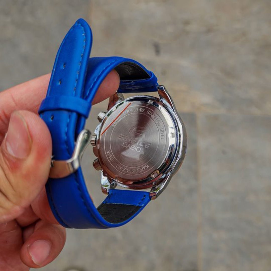 Edifice Blue Leather Watch - Image 3