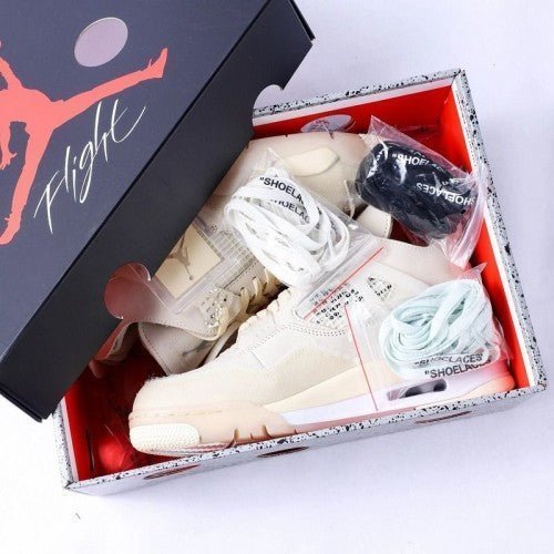 Branded Aj Retro 4 off white Cream Sail Semi UA With OG Box For Mens - Image 3