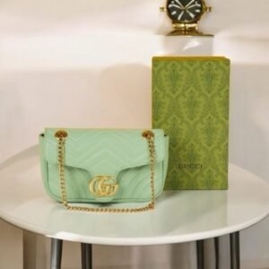 Gucci GG Marmont Matelasse Shoulder Bag With OG Box & Dust Bag (Green-536)(BSB)
