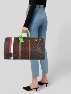 Louis Vuitton LV Keepall Bandouliere 55 Trunk NO7 Weekend Travel Duffle Bag With Tag & Dust Bag (8273)(LB)