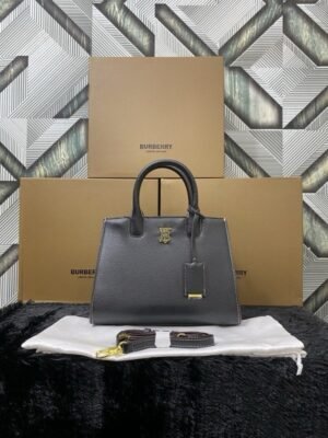 Burberry Frances Medium Satchel Bag With OG Box & Dust Bag BUR6268 Black
