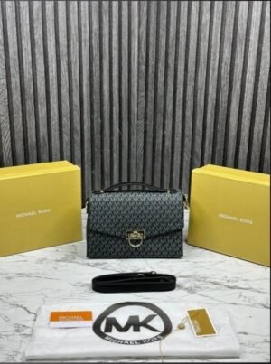 Michael_Kors Hendrix Logo Cross Body Bag With OG Box & Dust Bag (21009 Black)