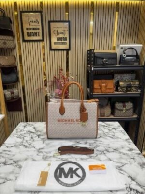 Michael Kors Mirella Tote Bag With Dust Bag Including Card 22320 Beige Brown