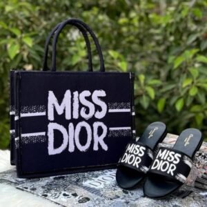 Miss Dior Book Tote With OG Box & Dust Bag & Scarf (Black-1027)(BSB)