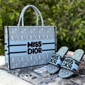Miss Dior Book Tote With OG Box & Dust Bag & Scarf (Blue-1032)(BSB)