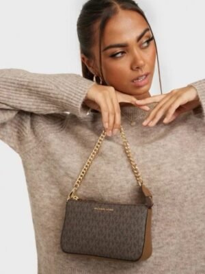 Michael Kors MK MD Chain Pouchette Bag With Dust Bag (Brown - 248)(BSB)