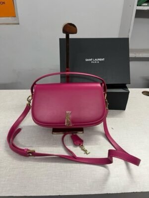 YSL Saint Laurent Voltaire Leather Shoulder Bag With OG Box & Dust Bag (Y168 Plum)