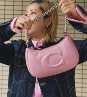 Coach GB Teri Shoulder Bag With Signature Quilting With OG Box & Dust Bag (CA548_Pink)(LB)