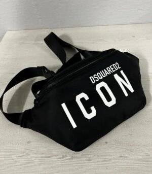 Dsquared2 Icon Nylon Waist Pouch Track Belt With Dust Bag D1103 Black(LB)