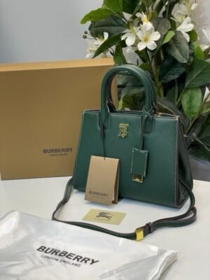 Burberry Frances Medium Satchel Bag With OG Box & Dust Bag BUR6268 Green(LB)