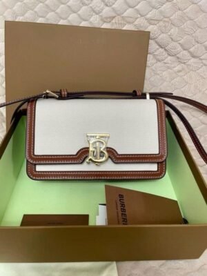 Burberry Horseferry Road Sling Bag With OG Box & Dust Bag & 2 Belts (Cloth_Brown_80689141)(LB)