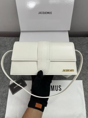 Jacquemus Leather LE Bambino Long Black With Sling Strap OG Box & Dust Bag (6828-1 White)(LB)