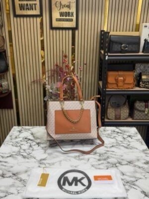 MICHAEL_KORS PRORSUM HANDBAG WITH DUST BAG PREMIUM QUALITY (BIEGE BROWN)(MT)