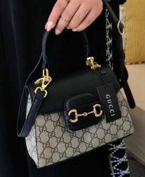 GUCCI HORSEBIT 1955 MEDIUM TOP HANDLE BAG with magnet box 394(BR)