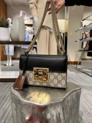 Gucci PadLock Shoulder Bag With Box DustBag SlingBelt(BH)
