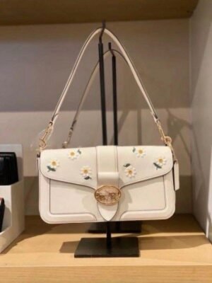 coach georgie flower daisy embroidery tabby shoulder bag with box 892(PH)